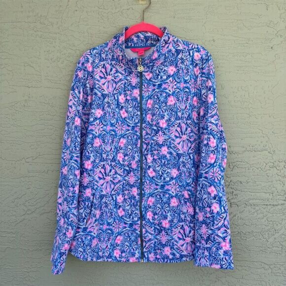 Lilly Pulitzer Women's XL Blue Leona Zip Up Jacket Long Sleeve Casual - Picture 8 of 11